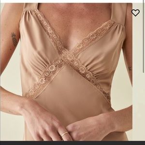 SOLD Reformation Provence slip silk dress in buff (worn once, sold out online)